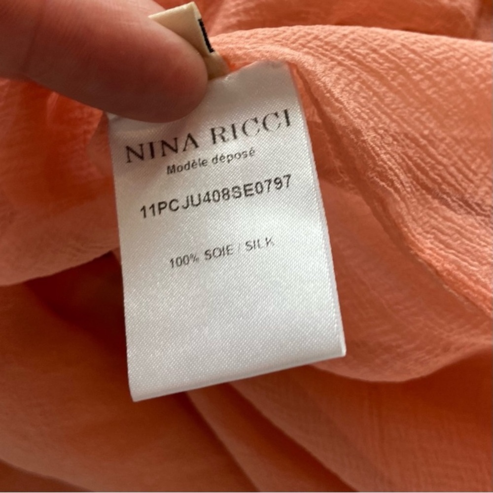 🍒Nina Ricci Silk Skirt - Peach - Bubble Skirt Made in France - Size FR40 - Picture 12 of 16